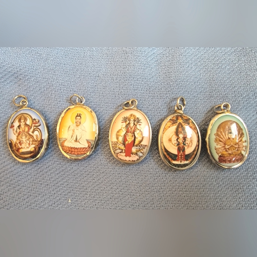 Set of 5 Indian Hindu Boho Charms for Jewelry making